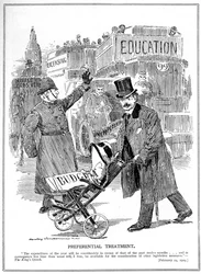 LLoyd George viser fortrinsbehandling til sit "barn", budgettet, 1909